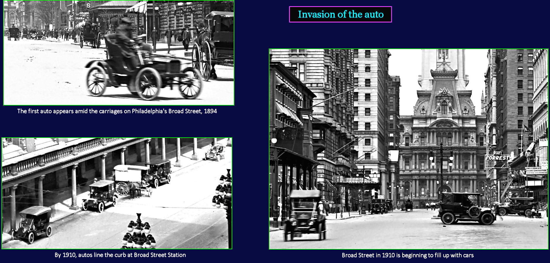 Urban autos, 1910